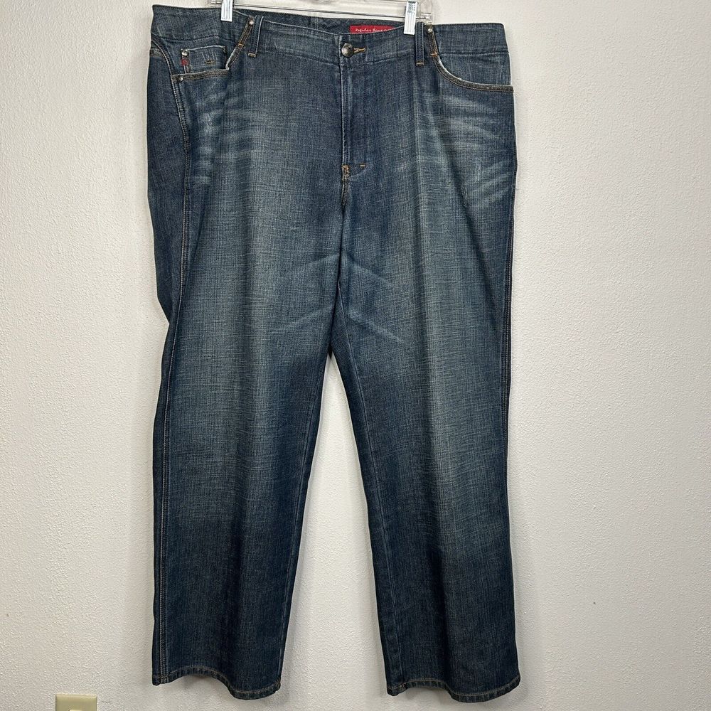 Seven7 Jeans Womens Plus Size 24 Dark Wash Regular Boot Cut Jeans Classic Blue